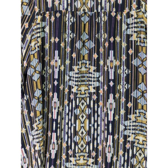 H&M Women size 4 Short Dress Aztec Pattern Flowy Pullover Western Long Sleeve - Picture 3 of 10